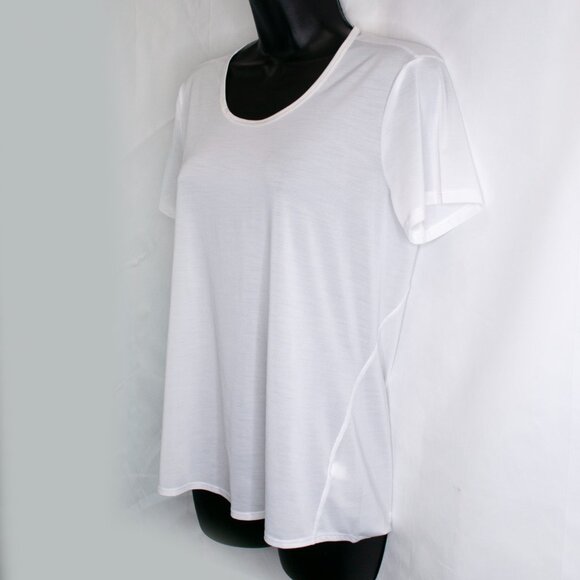 Athleta Kettlebella Train Tee Shirt Womens Medium M White T Top Athletic L05X - Picture 3 of 7